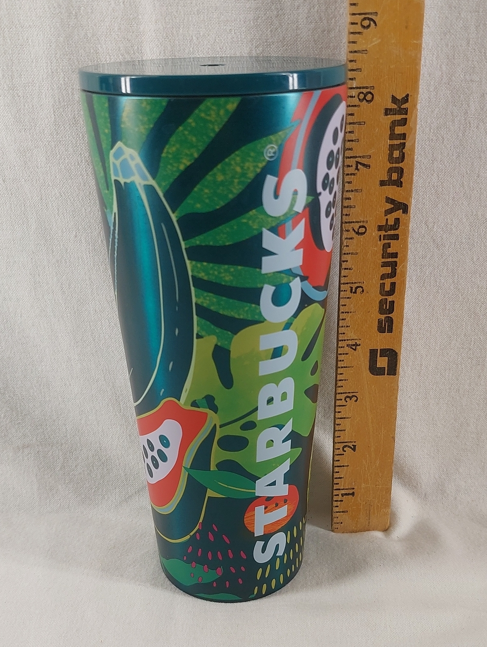 Starbucks Stainless Steel Tropical Floral Tumbler - Teal, Green, Red